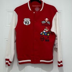 Forever 21 Nintendo Mario Kart Kids Red and White Racing Jacket